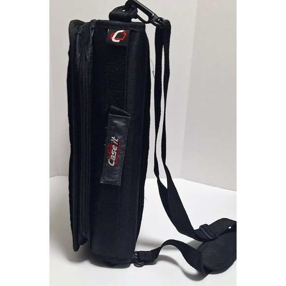 CASE-IT ZIPPER BINDER 'THE Z’ DOUBLE 1 ½ D RING BINDER STRAP HANDLE BLACK 3" - Picture 3 of 8